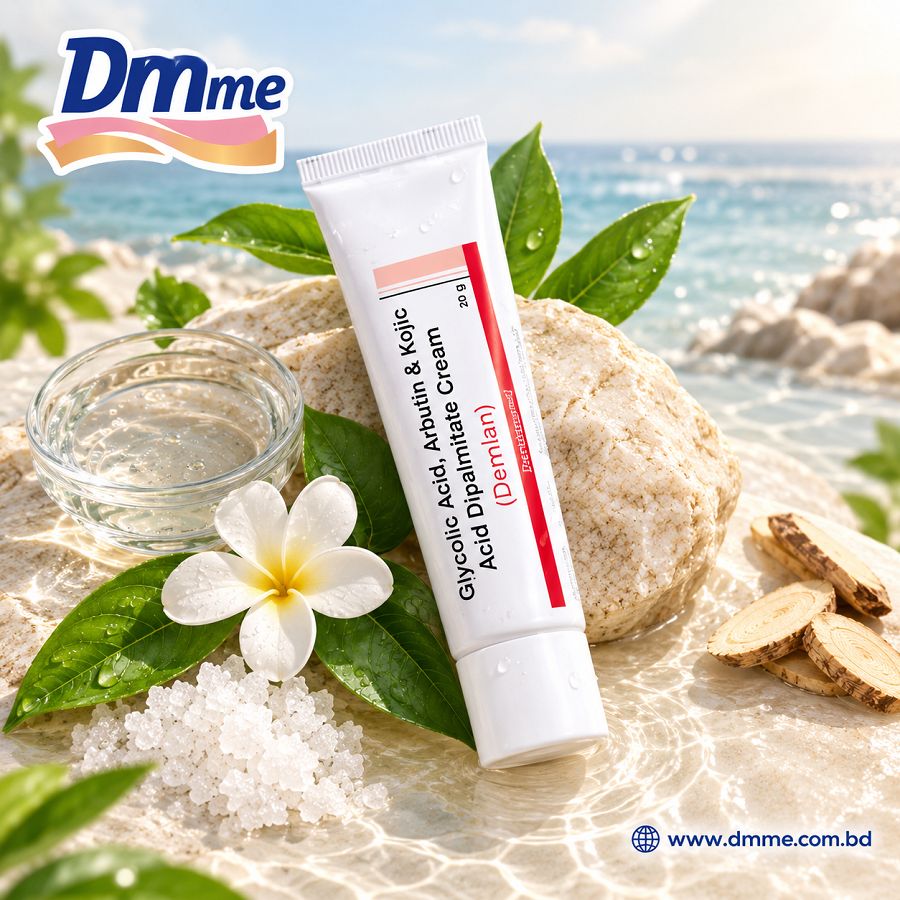 Demelan Glycolic Acid, Arbutin & Kojic Acid Dipalmitate Cream 20g