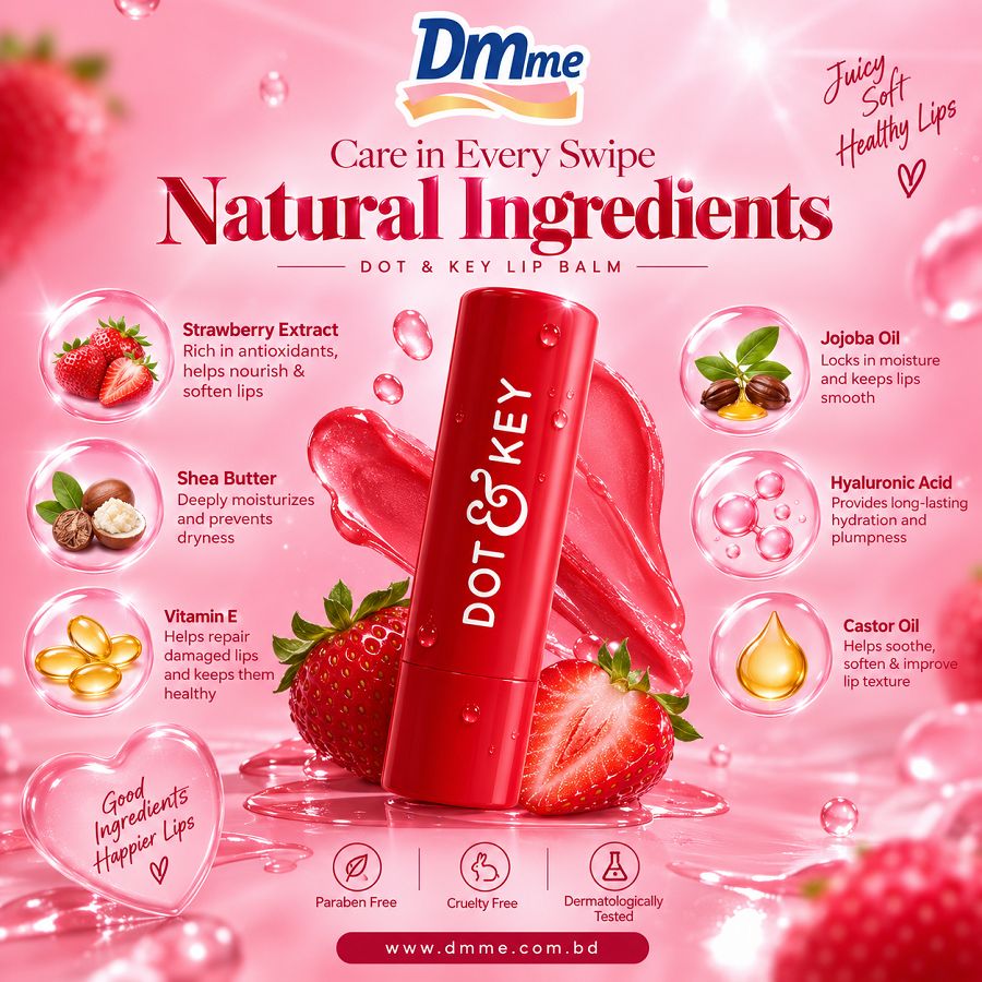 Dot & Key Barrier Repair Hydrating Lip Balm SPF50 PA+++ - Strawberry Red (4.5g)