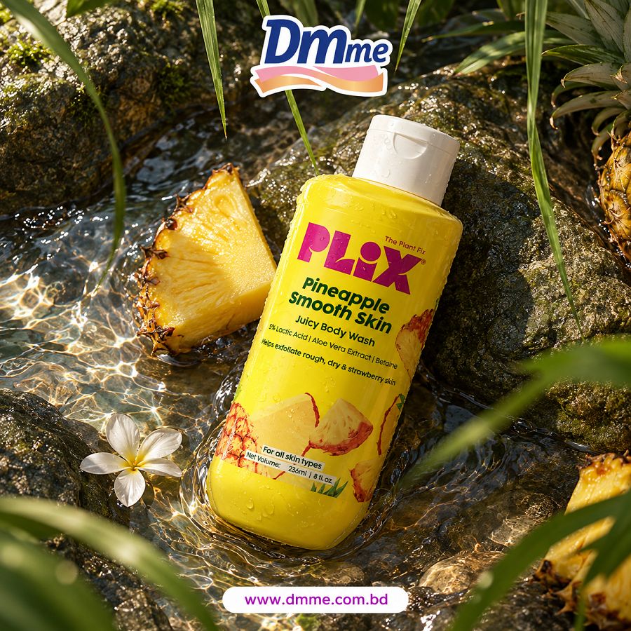 Plix Pineapple Smooth Skin Juicy Body Wash – Exfoliates & Nourishes Dry, Rough Skin 236ml