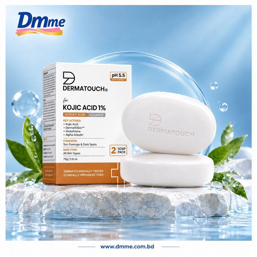 Dermatouch Kojic Acid 1% Syndet Soap for Sun Damage & Dark Spots (75g)